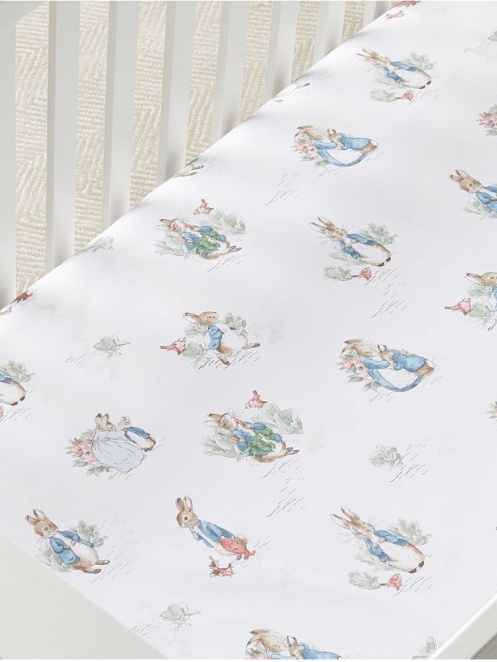 Pottery barn kids Peter rabbit organic cotton crib sheet elastic